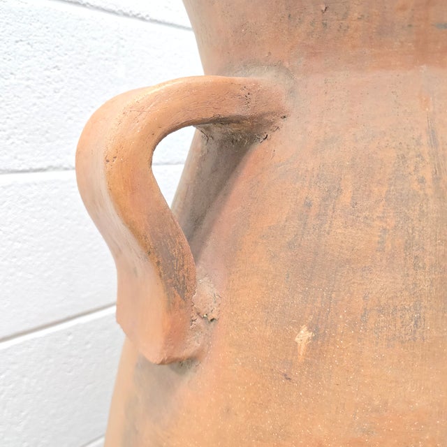 Large Rustic Terra Cotta Amphora Floor Vase For Sale - Image 4 of 9