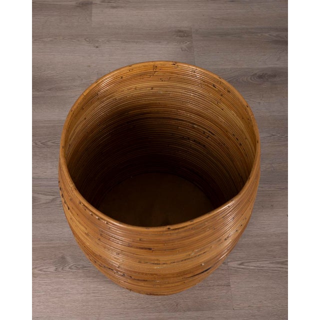 Wood Vintage Italian Bamboo Container Basket, 1960s For Sale - Image 7 of 10