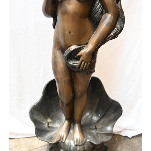 After Botticelli, Siren Statue Fountain Birth of Venus, 1930, Bronze For Sale - Image 4 of 8