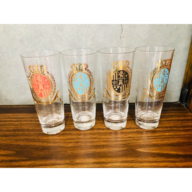 Mid-Century Modern Multi-Colored Mid-Century Modern Glasses- Set of 4 For Sale - Image 3 of 5