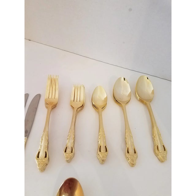 Traditional 1970s E. P. International Gold-Plate Flatware, 42 Pieces For Sale - Image 3 of 8