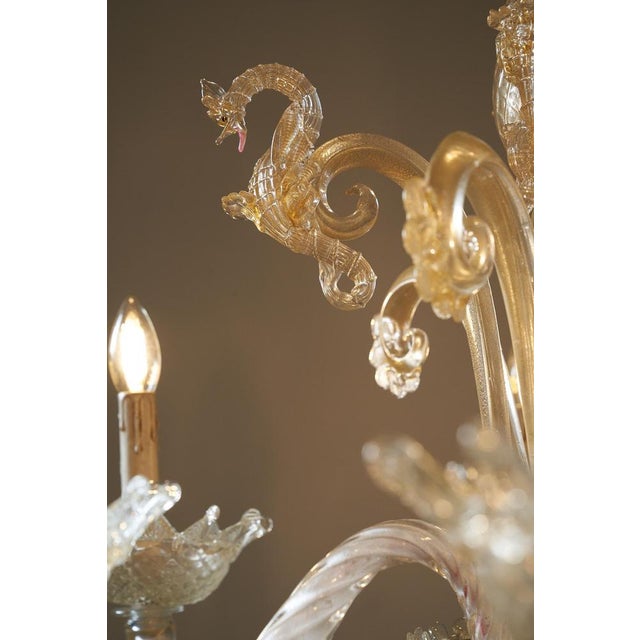 Murano Glass Sea Horse Chandelier by Barovier & Toso, 1900s For Sale - Image 6 of 16