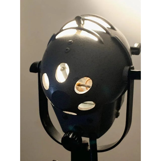Gold Industrial Tripod Floor Lamp with Spotlight, 1950s For Sale - Image 8 of 18