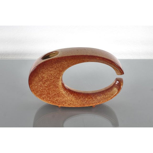 Mid-Century Mottled Ceramic Vase by R. Rigon for Bertoncello, Italy, 1960s For Sale - Image 3 of 11