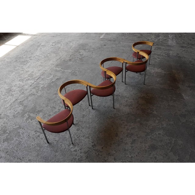 Red PK11 Chairs by Poul Kjaerholm for E. Kold Christensen, Denmark, 1950s, Set of 6 For Sale - Image 8 of 11