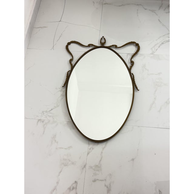 Mid-Century Italian Brass Mirror, 1960s For Sale - Image 14 of 17