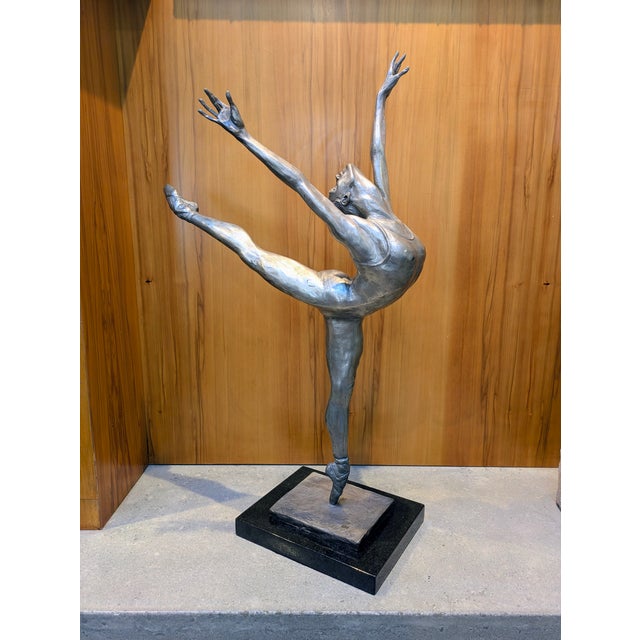 Contemporary l.e. Bronze Sculpture: "Arabesque" Signed by Rebecca Clark (138/500) For Sale - Image 3 of 11