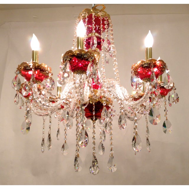 Red Crystal Chandelier Chairish
