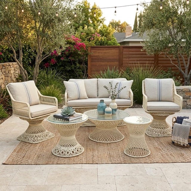 Wood Russel Woodard Spun Fiberglass 5 Piece Patio Set, Circa 1960's For Sale - Image 7 of 11