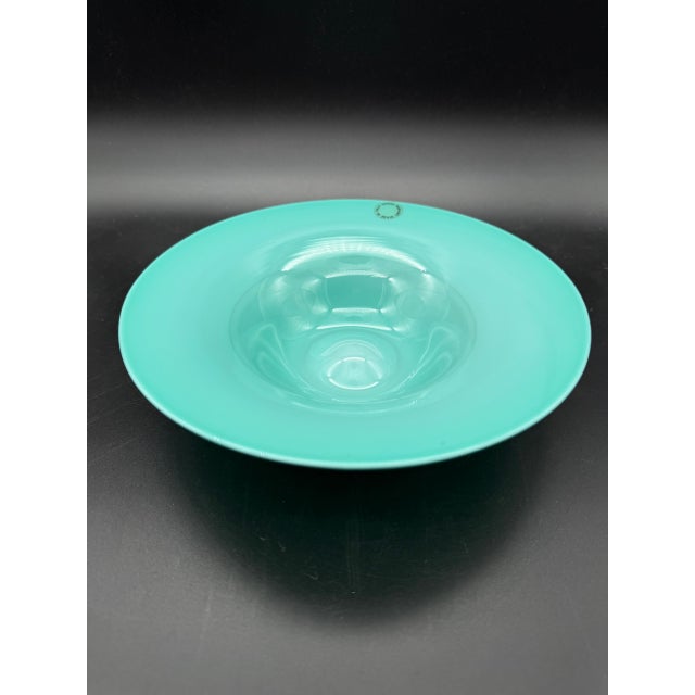 Aqua Murano Glass Bowl by Paolo Venini for Venini, 1989 For Sale - Image 8 of 10