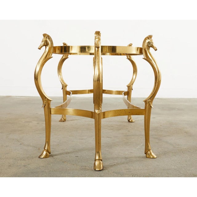 Maison Jansen Style Hollywood Regency Brass Oval Dining Table For Sale - Image 11 of 12