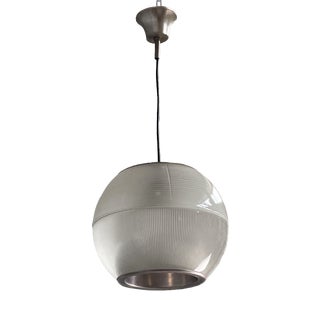 Mid-Century Modern Italian Glass and Metal Feltre Chandelier by Ignazio Gardella for Greco, 1960s For Sale