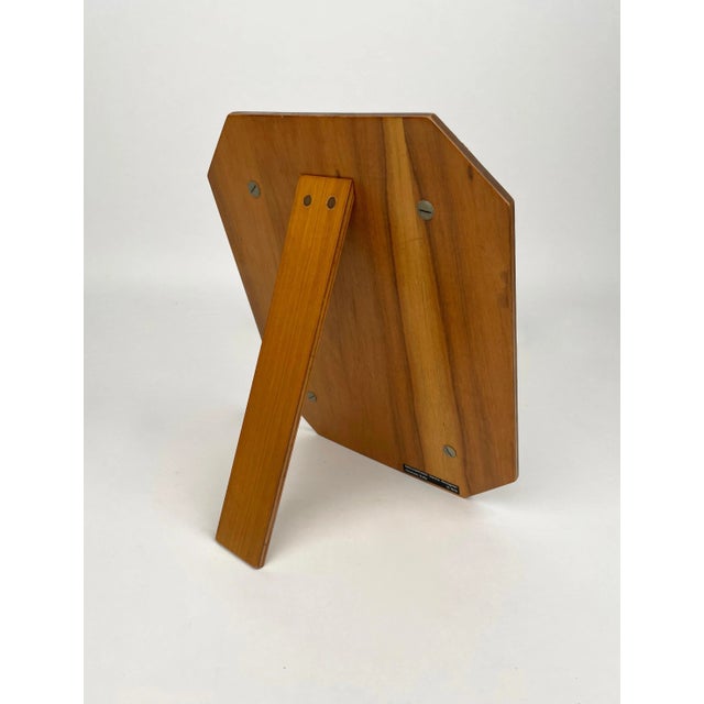 Wood Chrome & Glass Picture Frame by Felice Antonio Botta, Italy, 1970s For Sale - Image 6 of 9