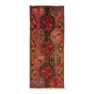 4 X 8 Multicolor Vintage Shiraz Persian Wool Rug With Allover Design For Sale