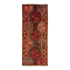 4 X 8 Multicolor Vintage Shiraz Persian Wool Rug With Allover Design