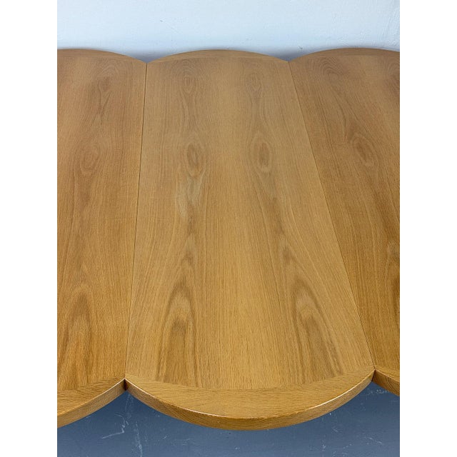 Round Oak Dining Table with Extensions, 1970s For Sale - Image 12 of 18