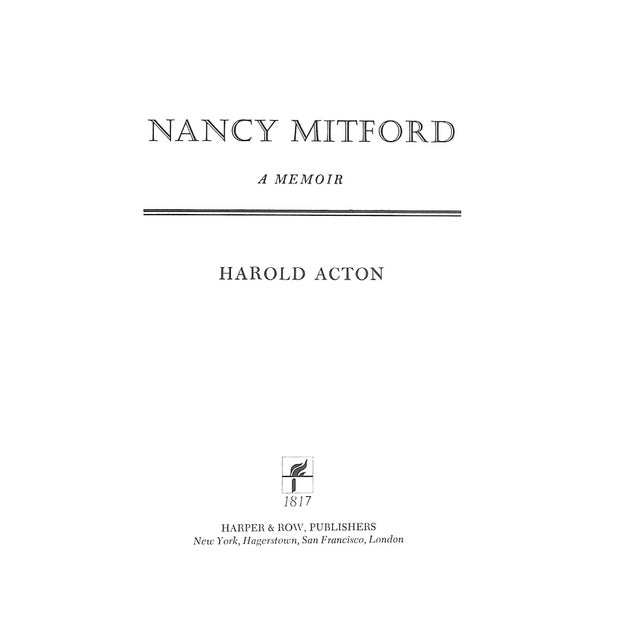 ACTON, Harold [252] pp. Harper & Row, Publishers 1975 First U.S. Edition 9 1/2" x 6 3/8" *front hinge starting* This is...