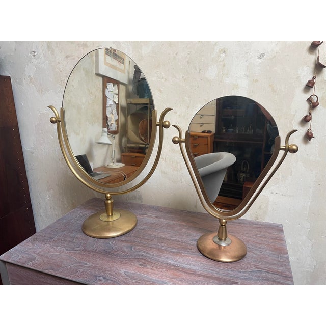 Metal Vintage Charles Hollis Jones Wishbone Tabletop Mirror For Sale - Image 7 of 9