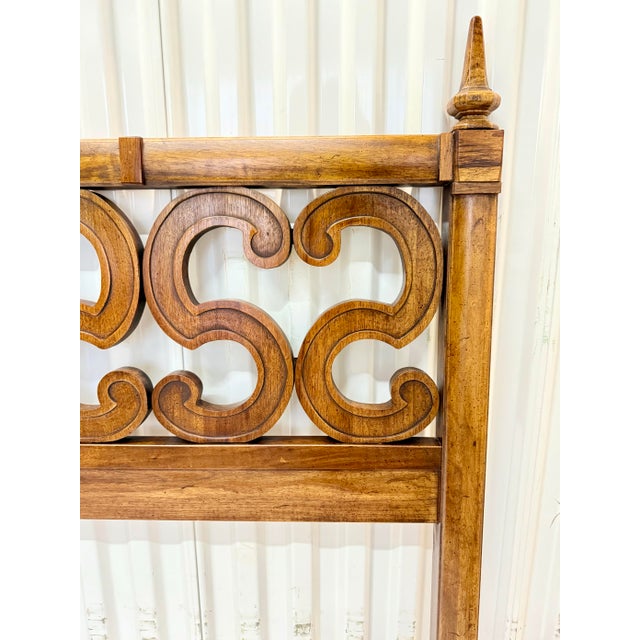 Mid 20th Century Vintage Mid-Century Regency Serpentine King Size Headboard For Sale - Image 5 of 11