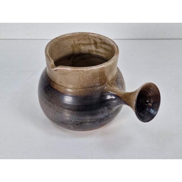 Stone Vintage Glazed Sandstone Jug by Roland Zobel for Atelier Les Cycladen, ​​France, 1970s For Sale - Image 7 of 11