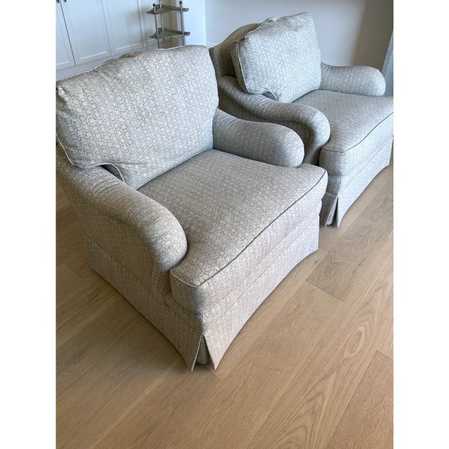 Textile Dapha Bridgewater Chairs With Barbara Barry Fabric - Set of 2 For Sale - Image 7 of 14