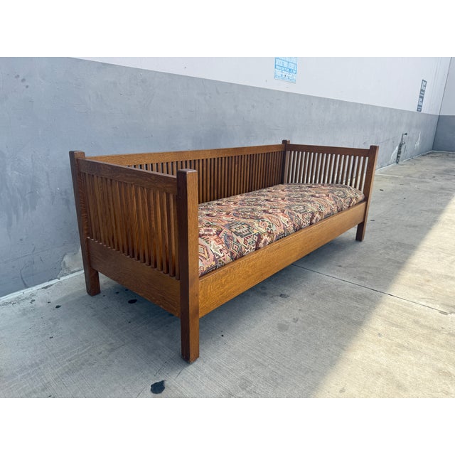Arts & Crafts 1990s Stickley Craftsman Spindle Back Sofa For Sale - Image 3 of 14