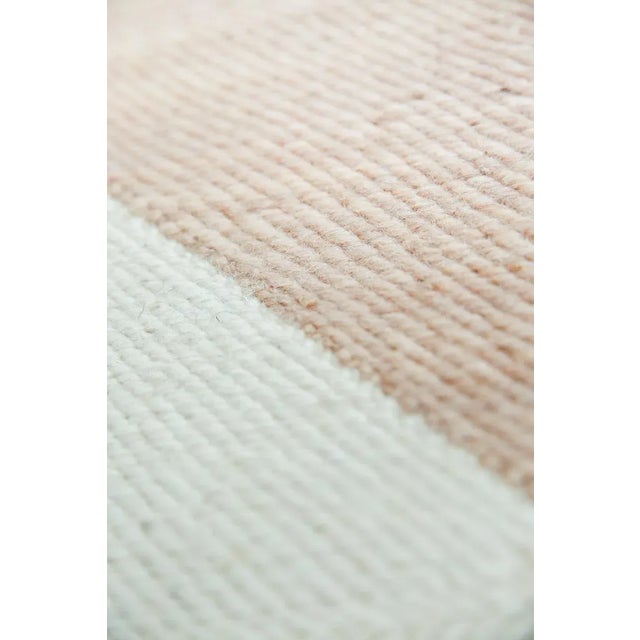 Champagne Champagne Blush and Natural White Diamond Checker Zanafi Moroccan Wool Rug - 6x9' For Sale - Image 8 of 13