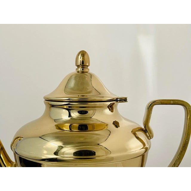 Mid 20th Century Vintage Mirror Finish Gold-Tone Tea Pot For Sale - Image 5 of 6