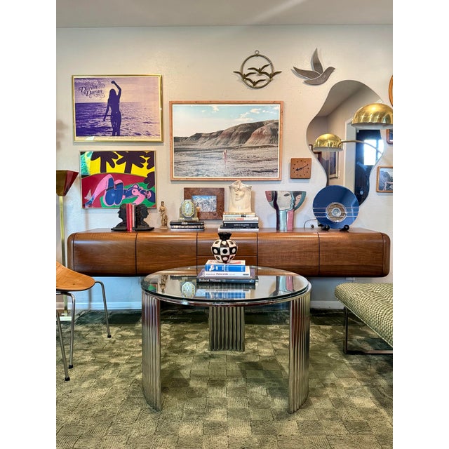 1970s A Beautiful Art Deco Futurist Chrome Coffee Table, Circa 1970s For Sale - Image 5 of 10
