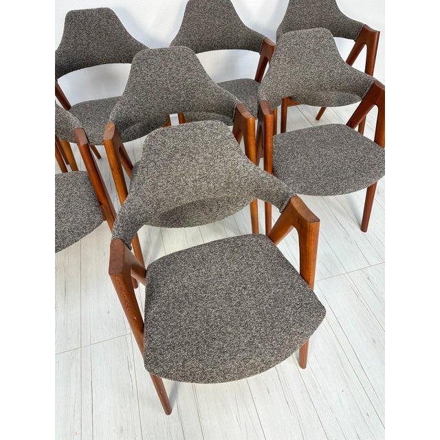 Wood Danish Compass Dining Chairs in Teak for Schou Andersen Møbelfabrik, 1950s, Set of 8 For Sale - Image 7 of 10