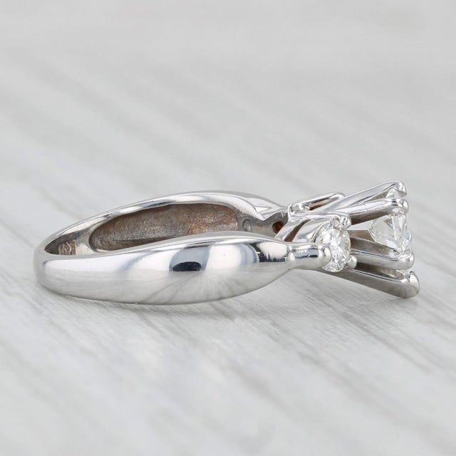 Metal 0.83ctw Diamond Heart Engagement Ring 14k White Gold Size 4.25 For Sale - Image 7 of 8