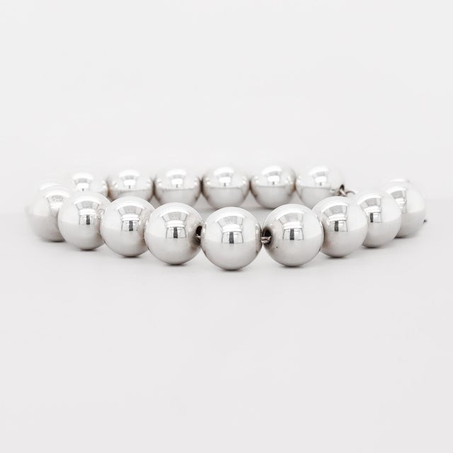 Tiffany & Co. Sterling Silver 10 Mm Beaded Bracelet For Sale - Image 9 of 15