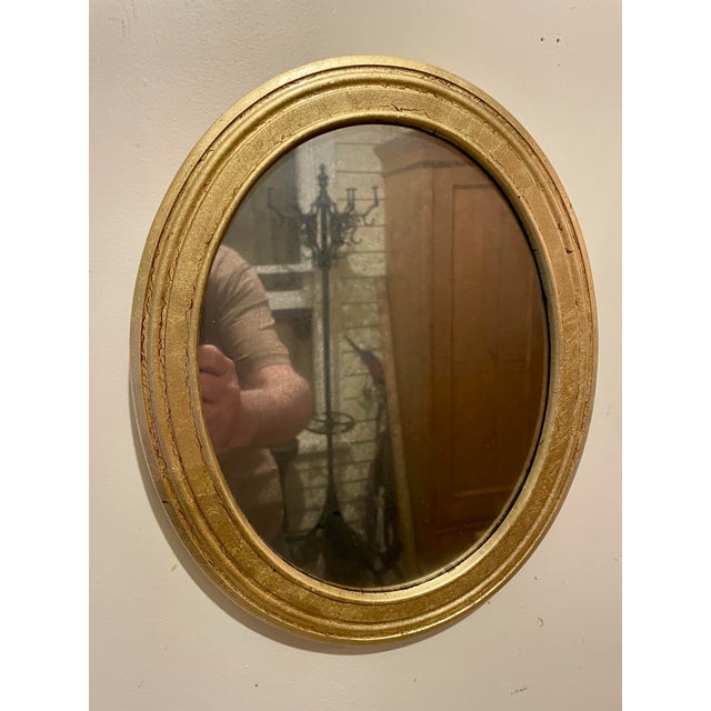 Pair of Vintage Gilt Oval Mirrors For Sale - Image 11 of 11