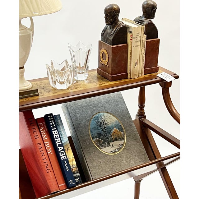 Wood Vintage Bamboo Form 90's Reproduction Book Trough For Sale - Image 7 of 7