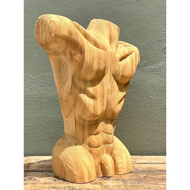 Vintage Abstract Carved Wood Torso For Sale - Image 14 of 18