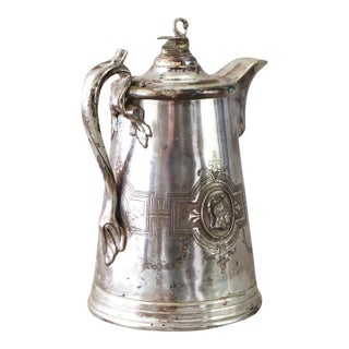 Antique Figural & Footed Rogers Smith Silver Plated Pitcher, Circa 1890 For Sale