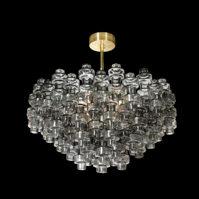 Early 21st Century Modernist Murano Smoked Grey Manubri Glass Chandelier, Italy, 21st Century For Sale - Image 5 of 5