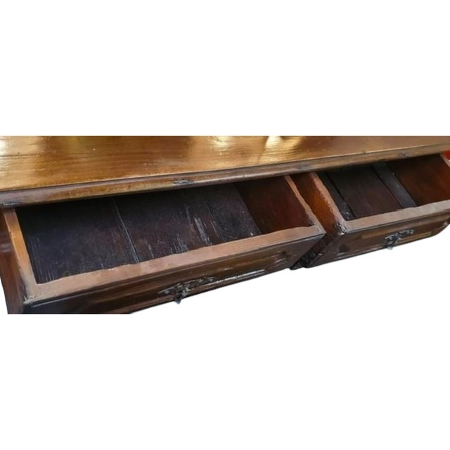 Spanish Antique Early 19c Spanish Colonial Walnut 2 Drawer Writing Table Desk For Sale - Image 3 of 6