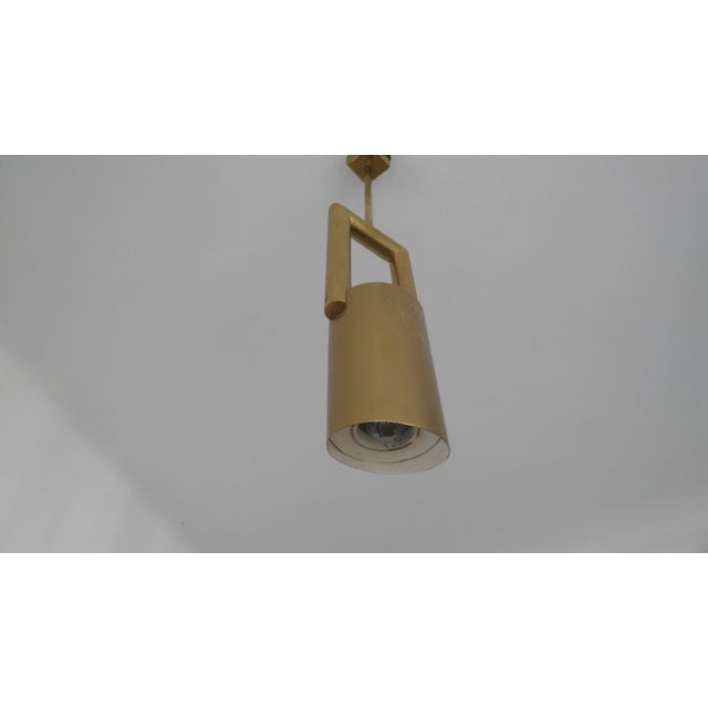 Mid-Century Modern Brass Pendant Lamps, 1970s, Set of 4 For Sale - Image 3 of 6