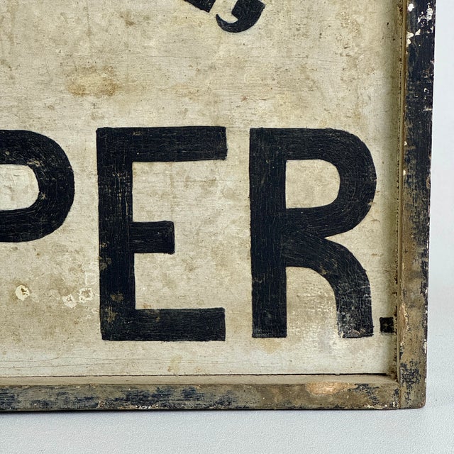 Antique Large Hand Painted Wood Trade Sign for Wallpaper Merchant For Sale In New York - Image 6 of 11