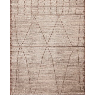 Neutral Cream Brown Color Tribal Design Modern Area Rug For Sale