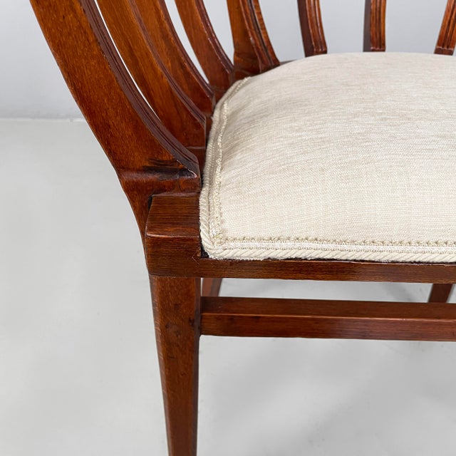 Art Deco Italian Tub Chairs in Wood and White Fabric, 1930s, Set of 2 For Sale - Image 9 of 18