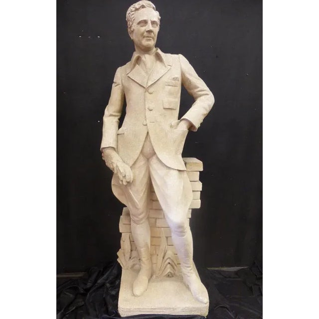 Large Antique XX Statue of Knight in Stone For Sale - Image 12 of 13