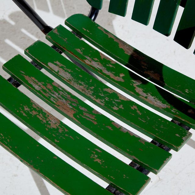 Green Metal & Wood Garden Armchair For Sale - Image 15 of 16