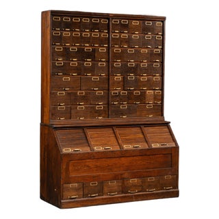 Early 20th Century Oak Parts Cabinet by W. C. Heller For Sale