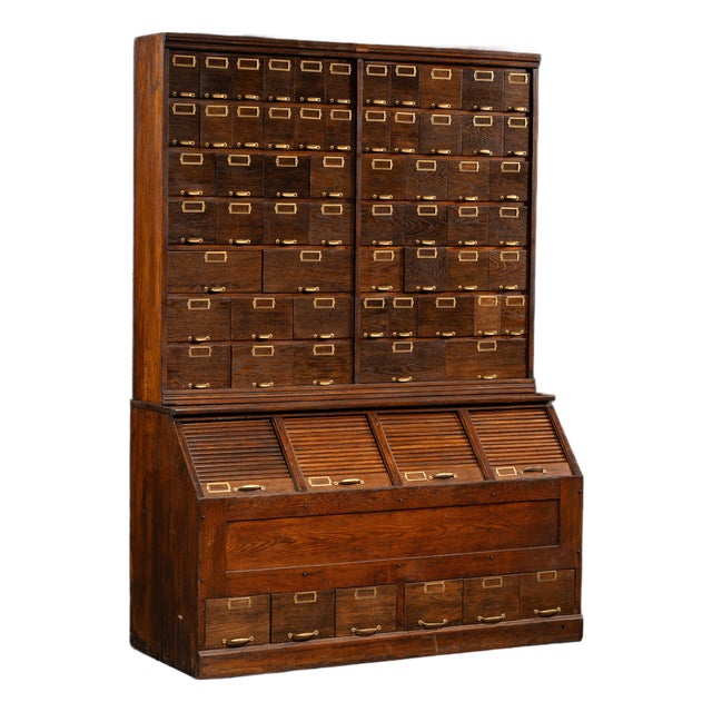 Early 20th Century Oak Parts Cabinet by W. C. Heller For Sale
