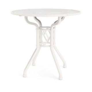 Brown Jordan Venetian 30" Round Dining Table in Chalk For Sale