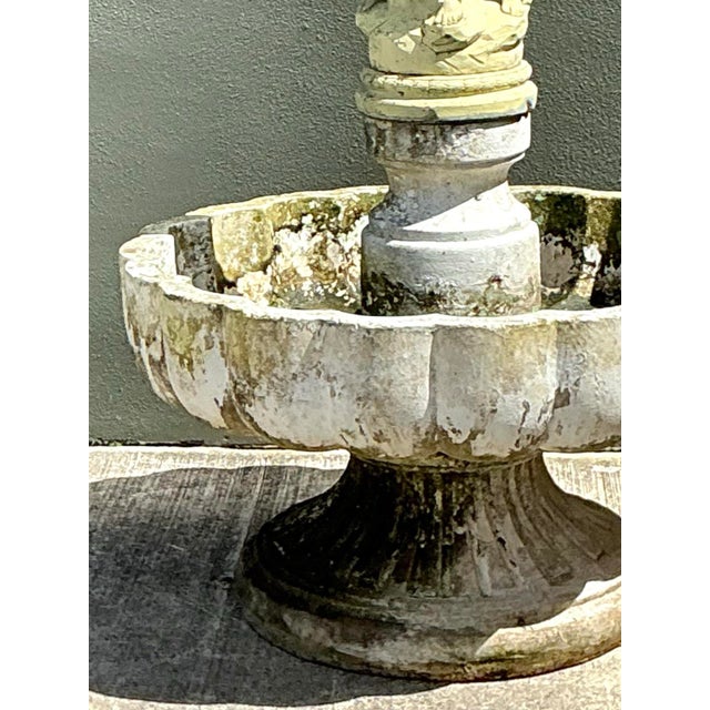 Vintage Regency Cast Concrete Distressed Fountain For Sale - Image 12 of 12