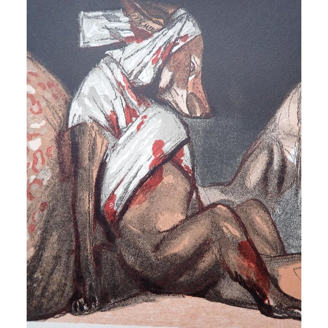 Paul jouve (1878-1973) the fox shot woodcut, on rives paper sheet dimensions: approximately 38 x 28 cm image dimensions:...