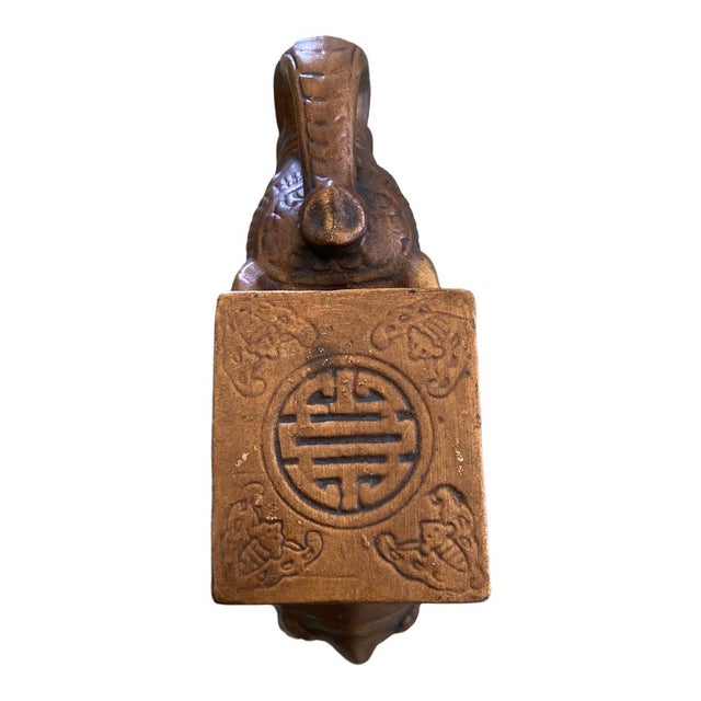 Mid 20th Century Vintage Small Ceramic Elephant Garden Stool For Sale - Image 5 of 6